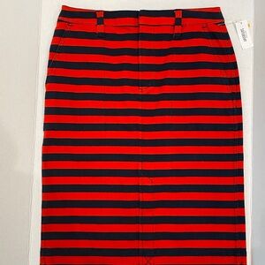 Red and Black Striped Skirt